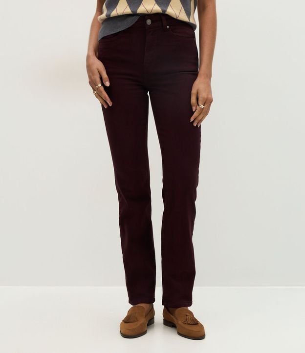 Pantalón Slim Cintura Mediana en Jeans con Elastano y Encaje 3