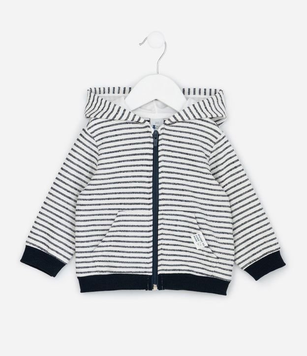 Campera Infantil Rayada con Capucha – Talle RN a 18 Meses 1