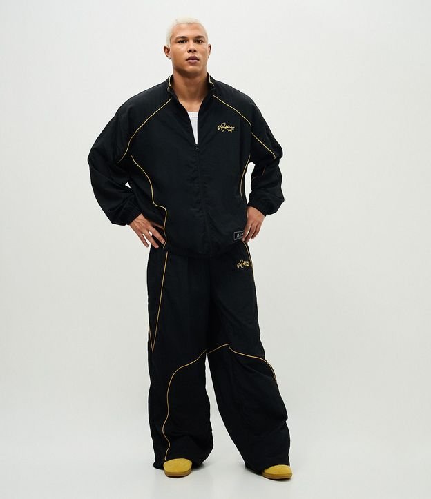 Pantalón Masculino Microfibra Ronaldinho con Piping Contrastante 1