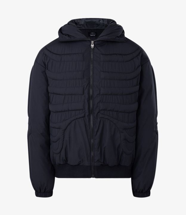 Campera Puffer con Textura de Esqueleto 5