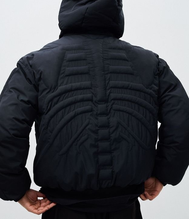 Campera Puffer con Textura de Esqueleto 3