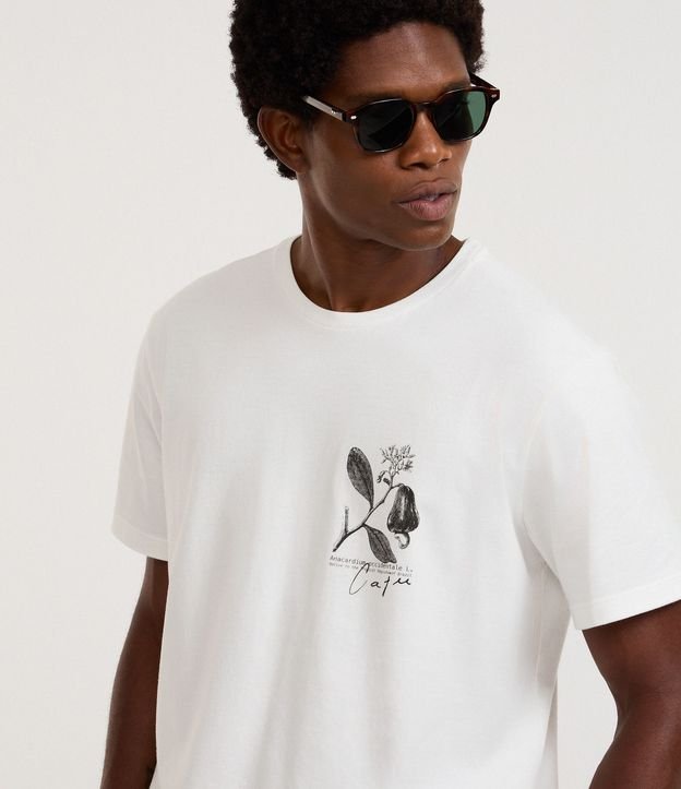Remera Manga Corta con Estampado de Follaje 3