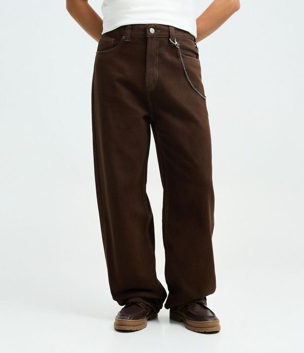 Pantalón Super Baggy en Sarga con Cadena 2