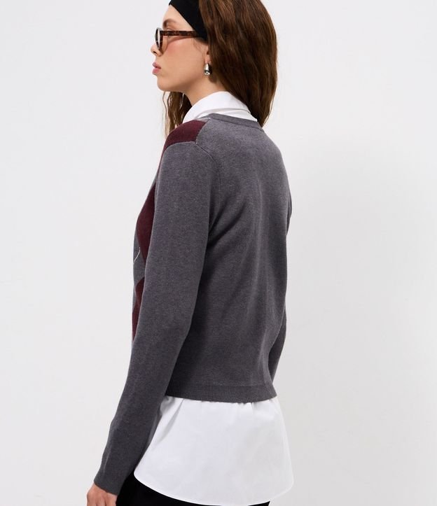 Blusa en Punto de Cuadros con Botones Delanteros 5