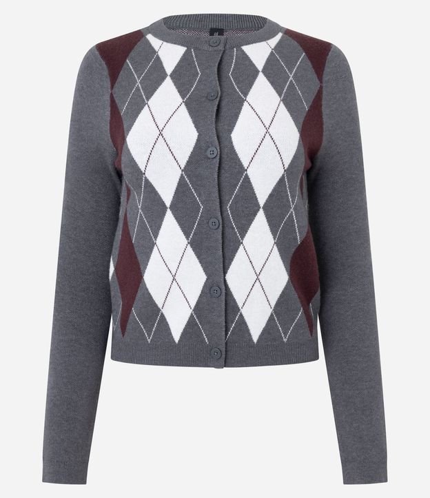 Blusa en Punto de Cuadros con Botones Delanteros 6