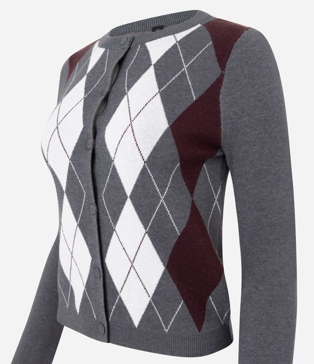 Blusa en Punto de Cuadros con Botones Delanteros 7