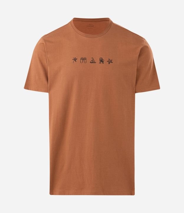 Remera en Algodón con Estampado de Íconos Playeros 4