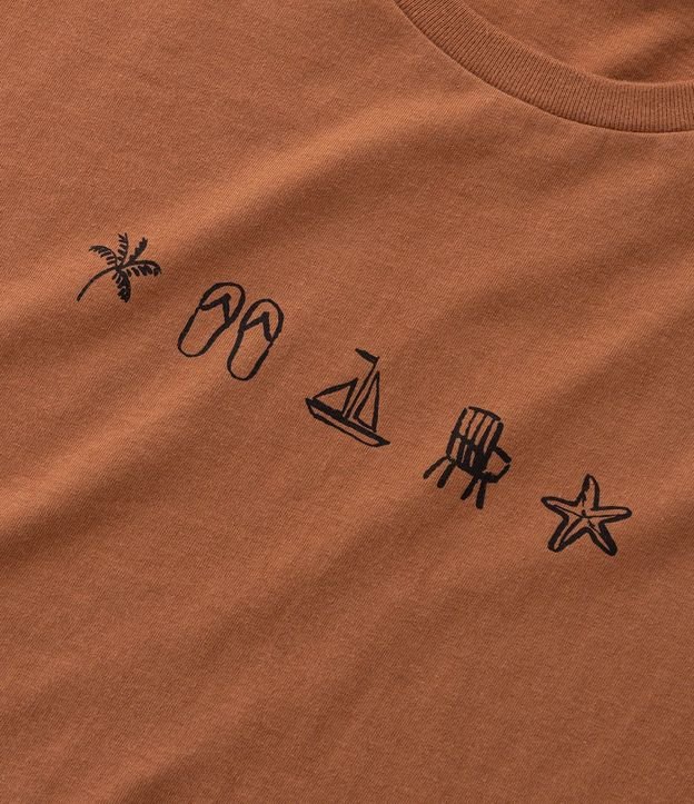 Remera en Algodón con Estampado de Íconos Playeros 7