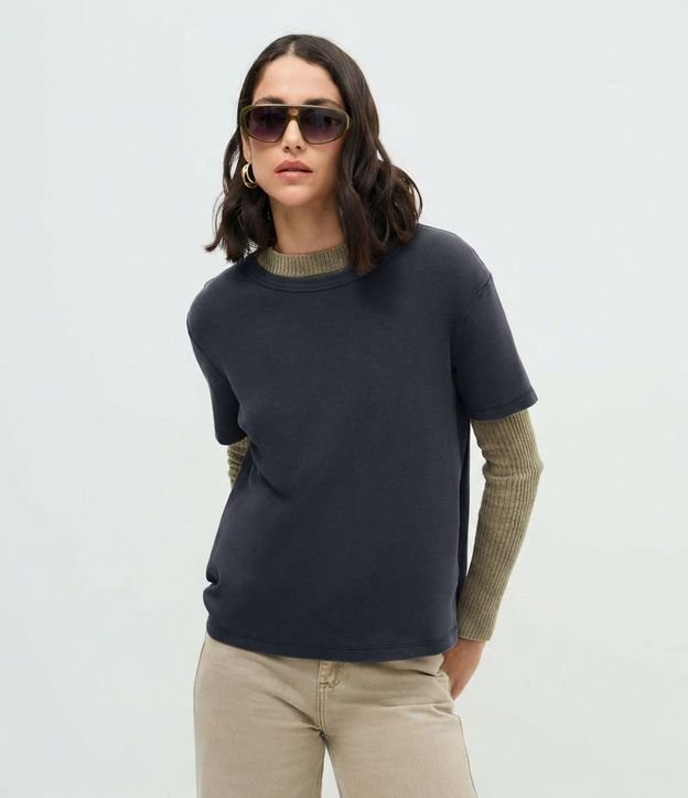 Blusa Básica Regular de Algodón