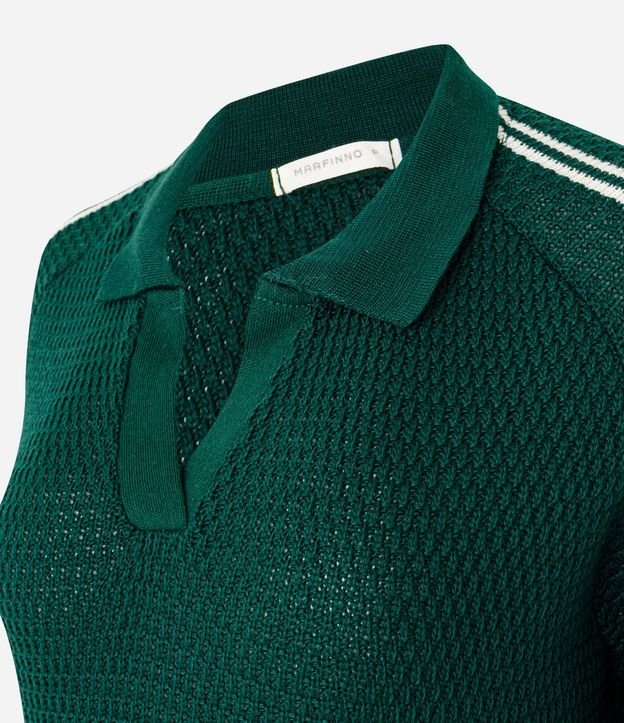Blusa Polo en Punto con Manga Corta y Detalle de Rayas 8
