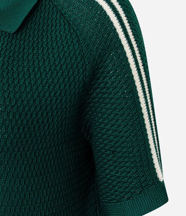 Blusa Polo en Punto con Manga Corta y Detalle de Rayas 9