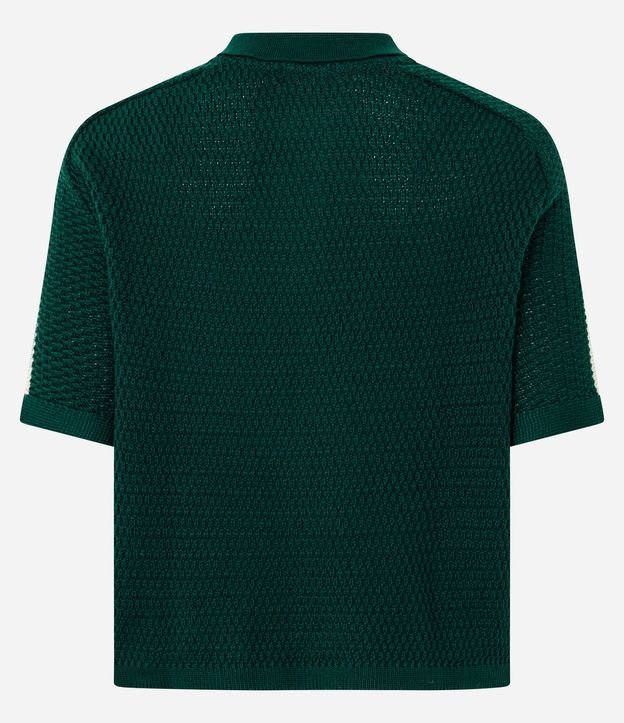 Blusa Polo en Punto con Manga Corta y Detalle de Rayas 10