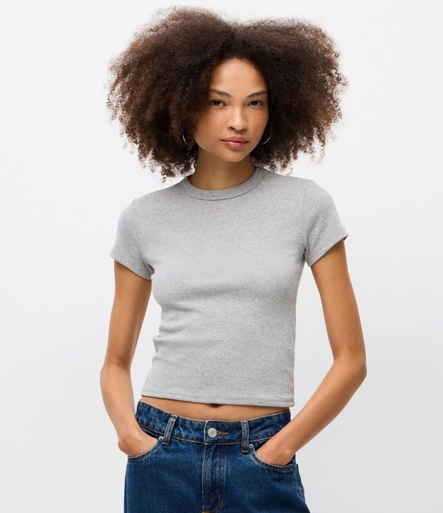 Blusa Alargada Ajustada en Rib