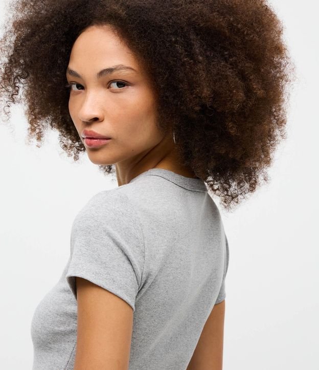 Blusa Alargada Ajustada en Rib 4