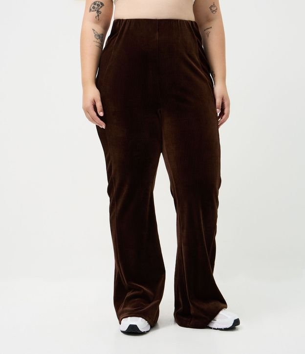 Pantalón Deportiva en Plush con Recortes Curve & Plus Size 3
