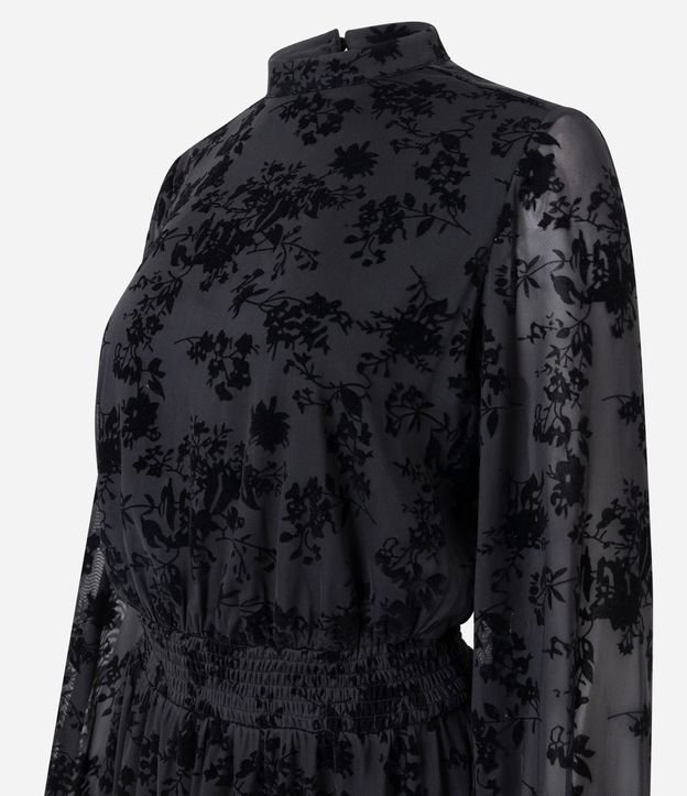 Vestido Corto en Tule Floral Flocado 2