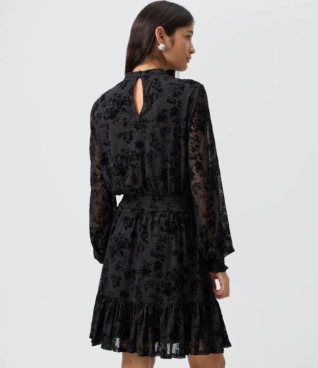 Vestido Corto en Tule Floral Flocado 5