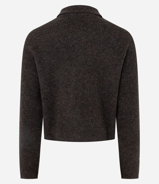 Cardigan Corto en Punto con Cuello Polo 7