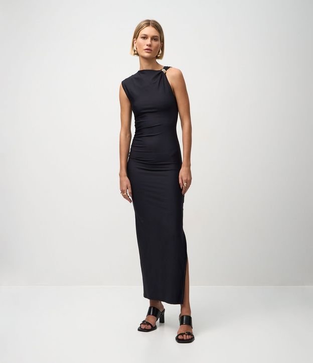 Vestido Midi con Hebilla en la Asa y Fruncido en el Lateral 2