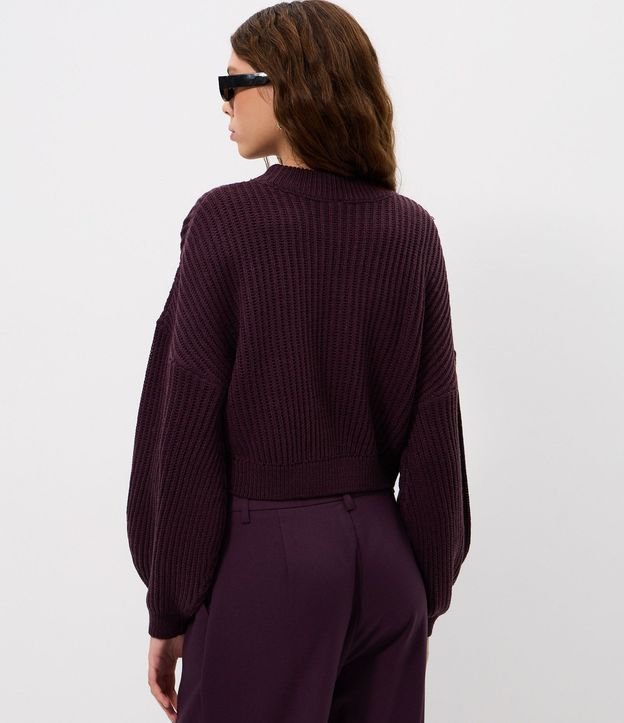 Blusa en Punto con Cuello Alto y Manga Amplia 4