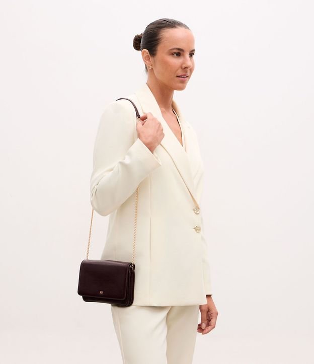 Cartera Transversal Pequeña en PU con Correa de Cadena