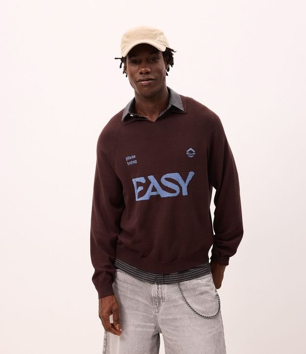 Suéter Boxy en Jacquard con Lettering 2