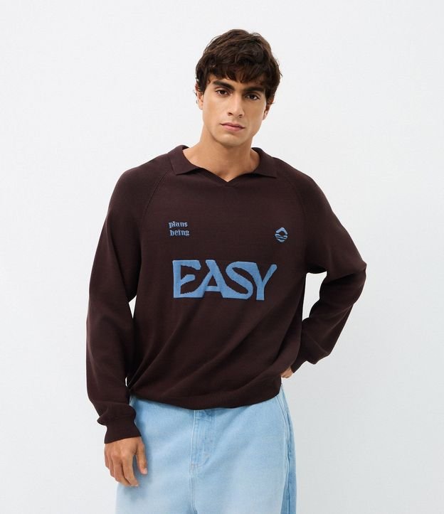 Suéter Boxy en Jacquard con Lettering 3