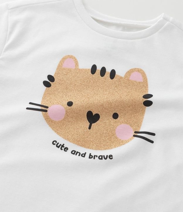 Remera Infantil con Estampado Gato Purpurina - Talle 1 A 6 años 5