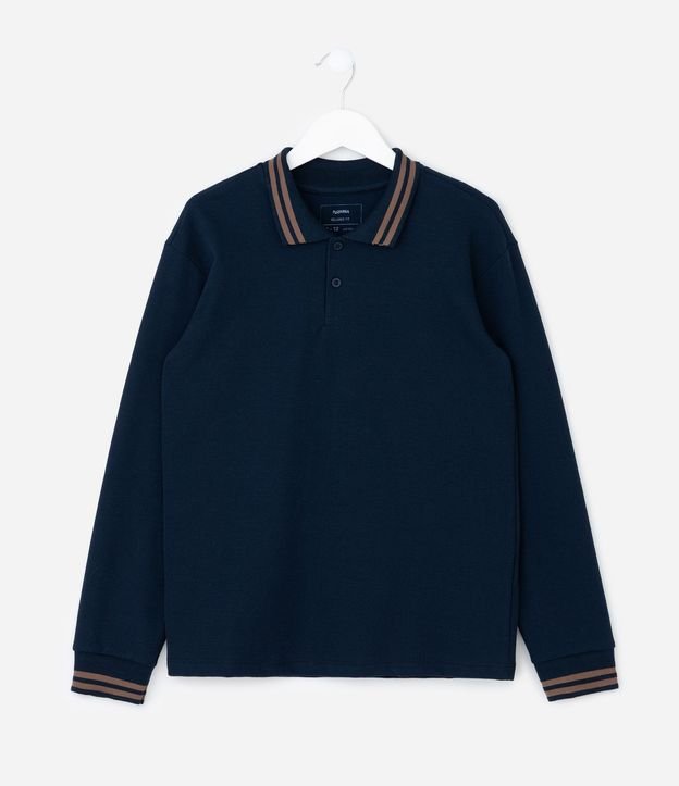 Remera Infantil Texturizada con Cuello Polo – Talle 5 a 14 años 2