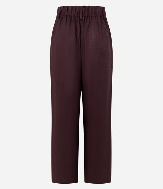 Pantalón Recto en Lino con Cintura Elástica 6