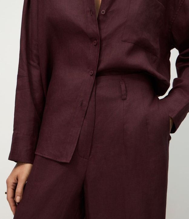 Pantalón Recto en Lino con Cintura Elástica 3