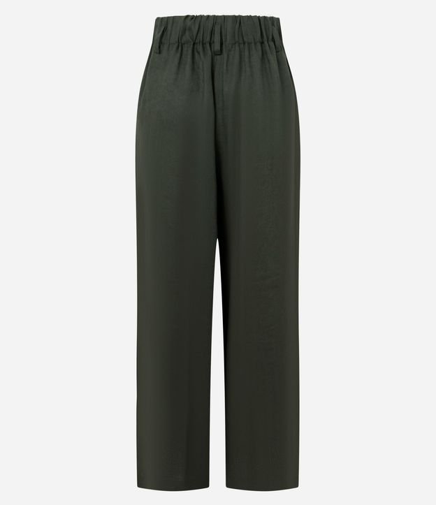 Pantalón Recto en Lino con Cintura Elástica 6