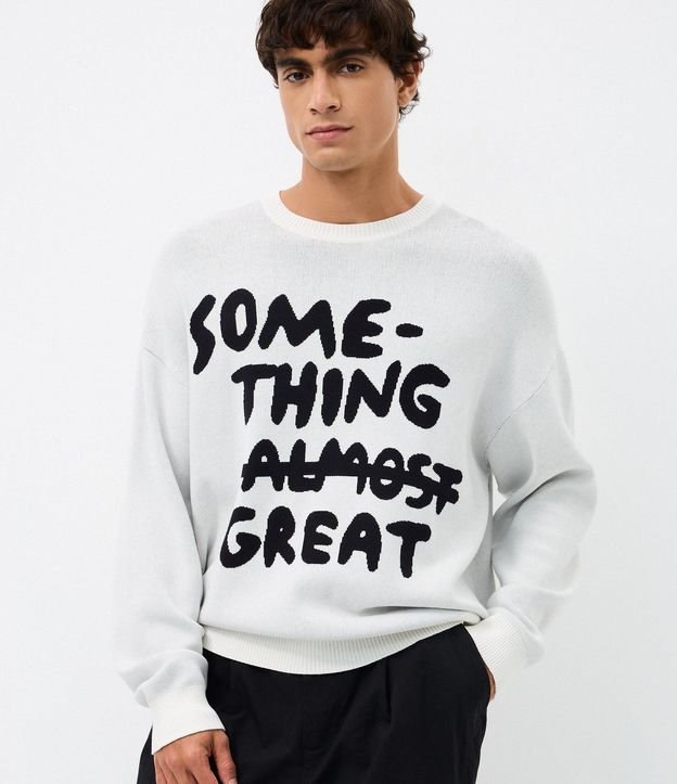 Suéter Boxy en Jacquard con Lettering 1