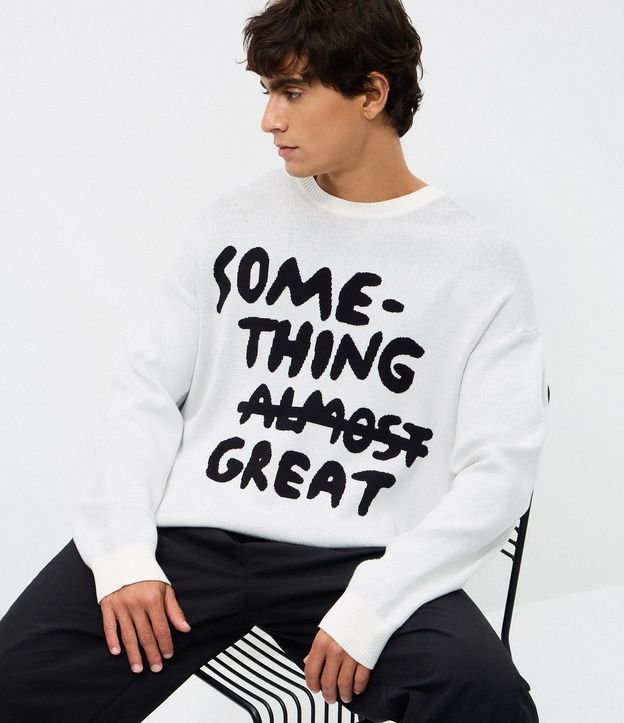 Suéter Boxy en Jacquard con Lettering 4