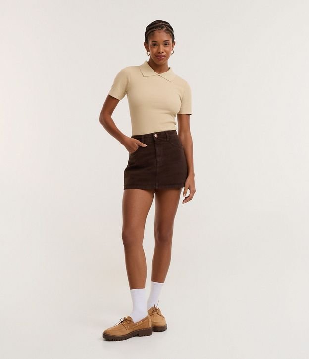 Blusa Polo en Rib con Manga Corta 2