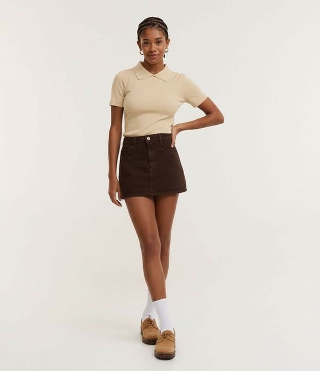 Blusa Polo en Rib con Manga Corta 4