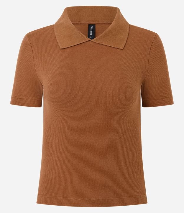 Blusa Polo en Rib con Manga Corta