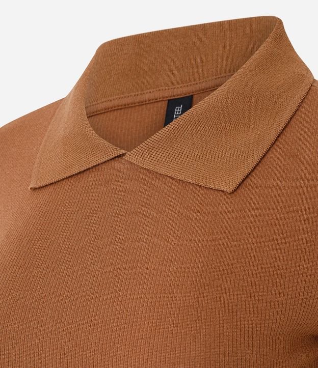 Blusa Polo en Rib con Manga Corta 6