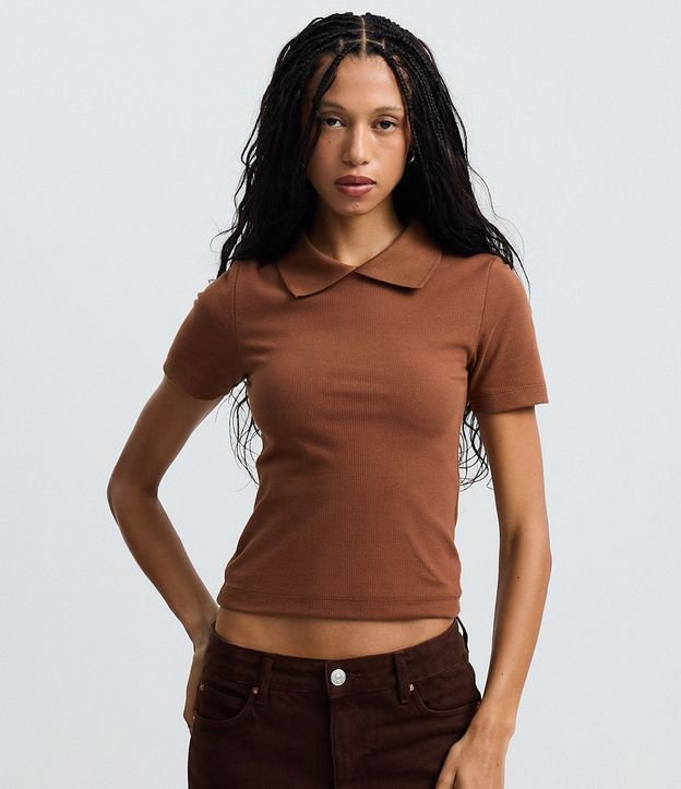 Blusa Polo en Rib con Manga Corta 2