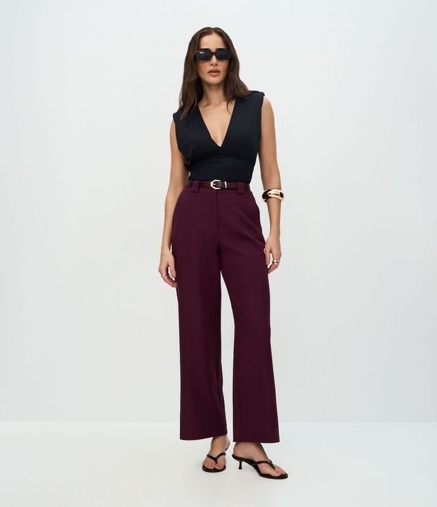 Pantalón Recto Sastre con Trabillas Largas 1
