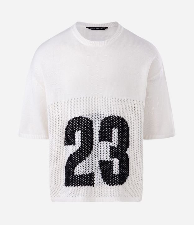 Remera Oversized Manga Corta en Jacquard Deportiva Nº 23 5