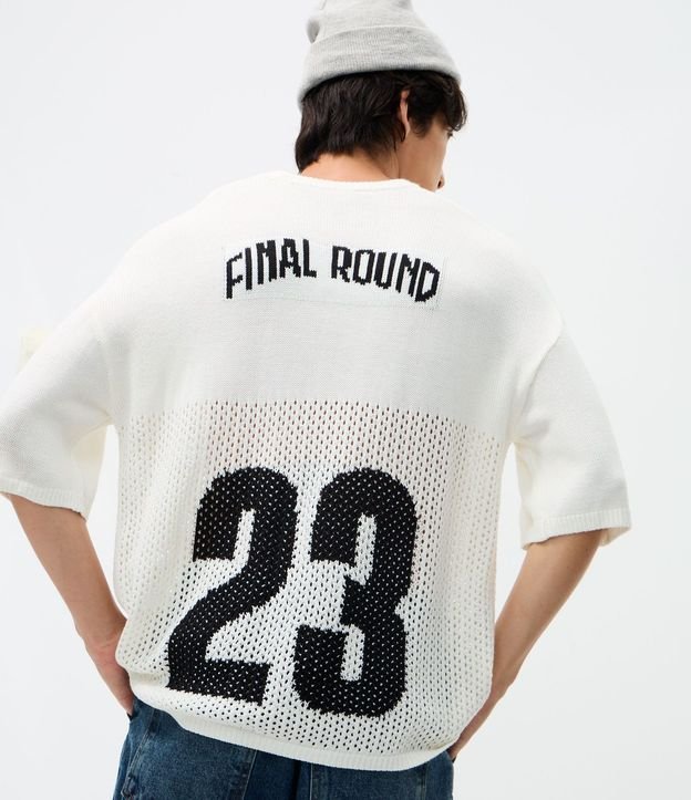 Remera Oversized Manga Corta en Jacquard Deportiva Nº 23 4
