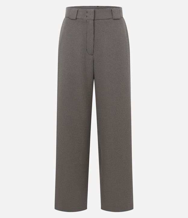 Pantalón Recto Sastrer con Estampa de Pied de Poule 5