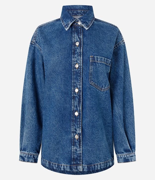 Camisa Oversized en Jeans con Botones Delanteros 9