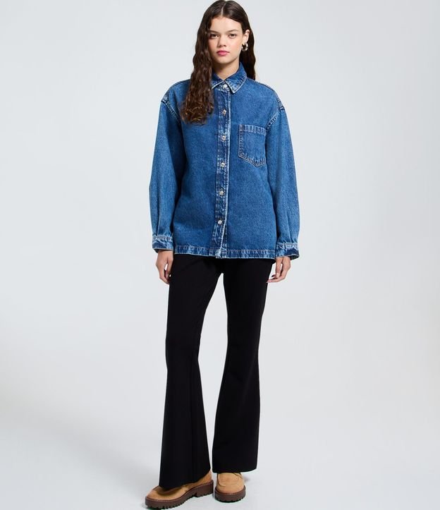 Camisa Oversized en Jeans con Botones Delanteros 3