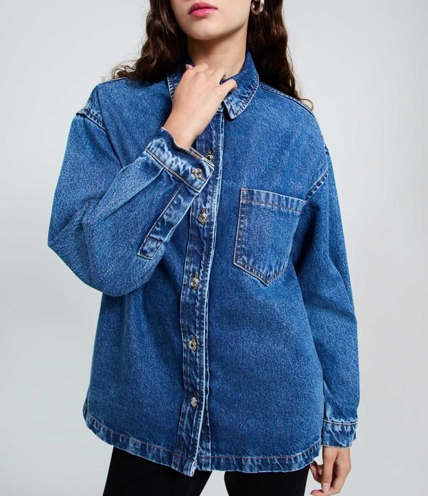 Camisa Oversized en Jeans con Botones Delanteros 5