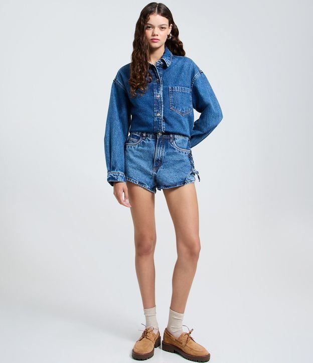 Camisa Oversized en Jeans con Botones Delanteros 6