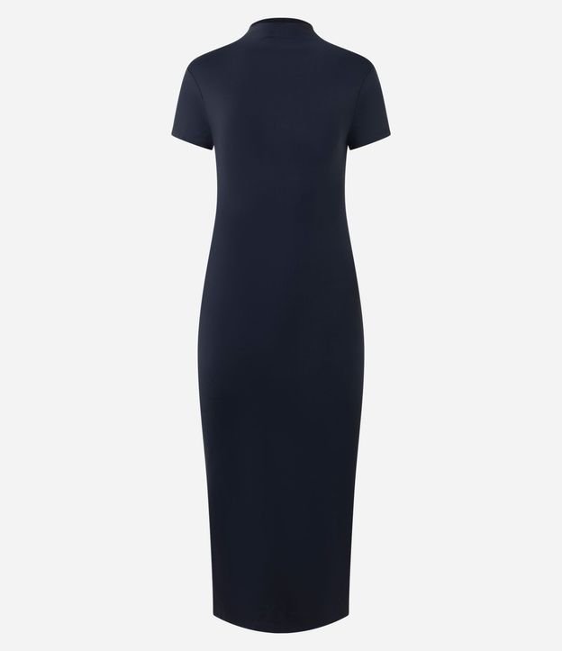 Vestido Tubito Básico con Cuello Alto y Encaje Trasero 5
