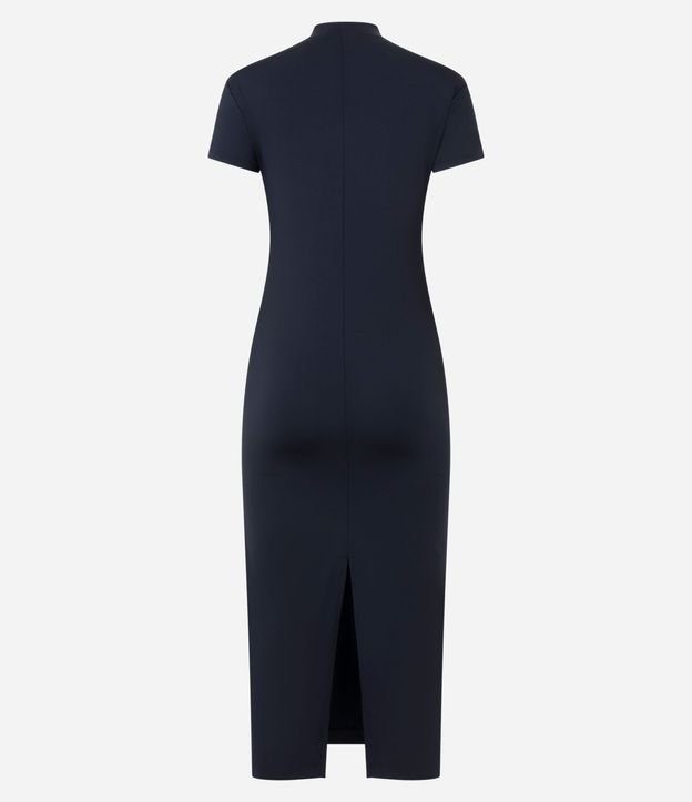 Vestido Tubito Básico con Cuello Alto y Encaje Trasero 6