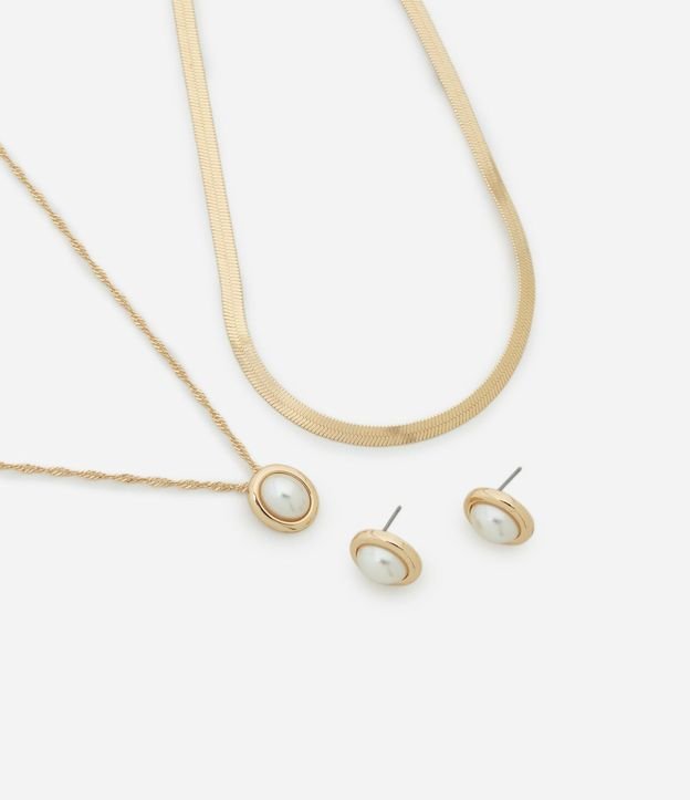 Conjunto de Collar Capas y Caravanas con Perla Aplicada 2